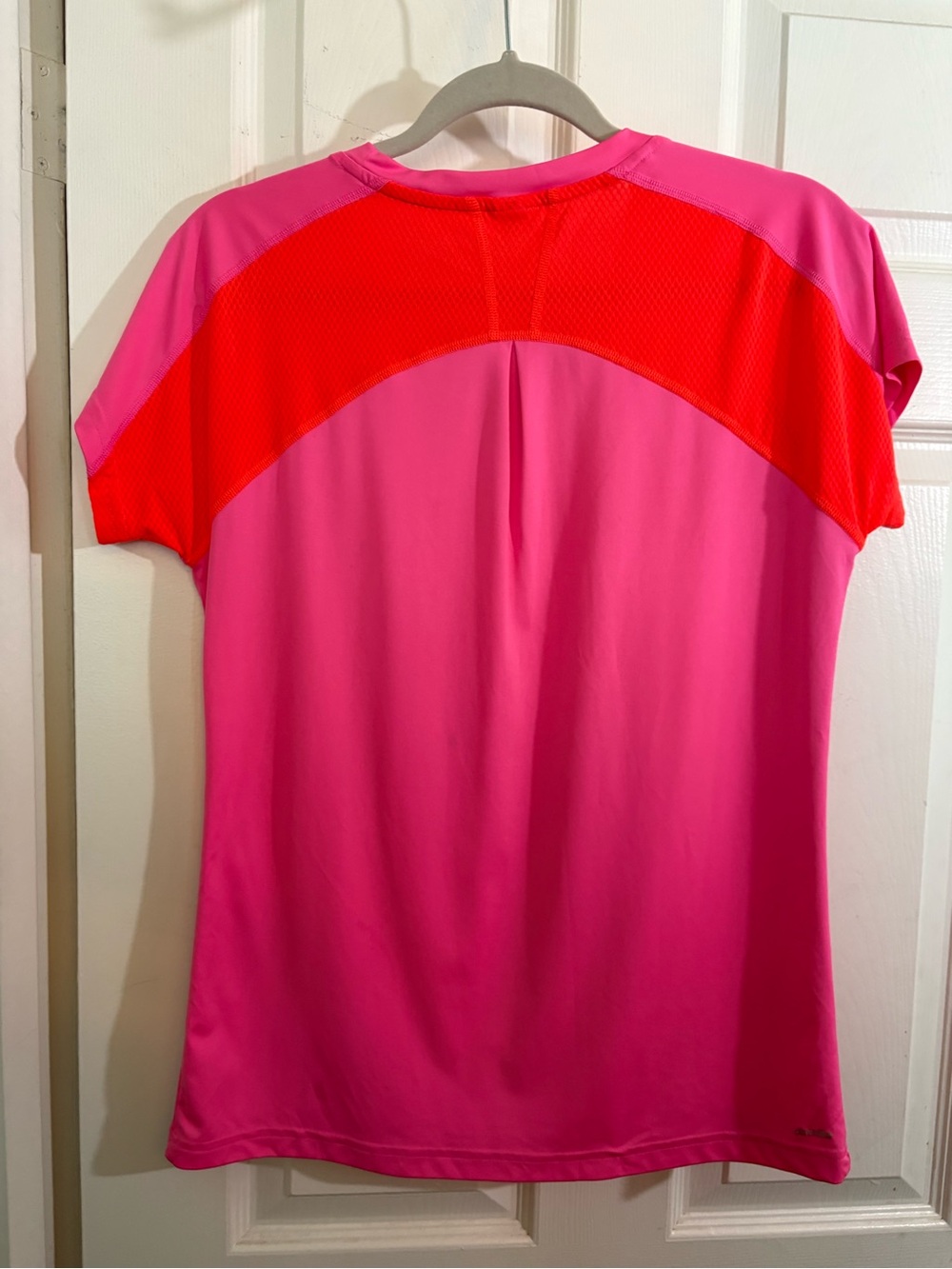 adidas Women’s Bright Pink Short Sleeve Tee with Red Accents - Picture 6 of 9